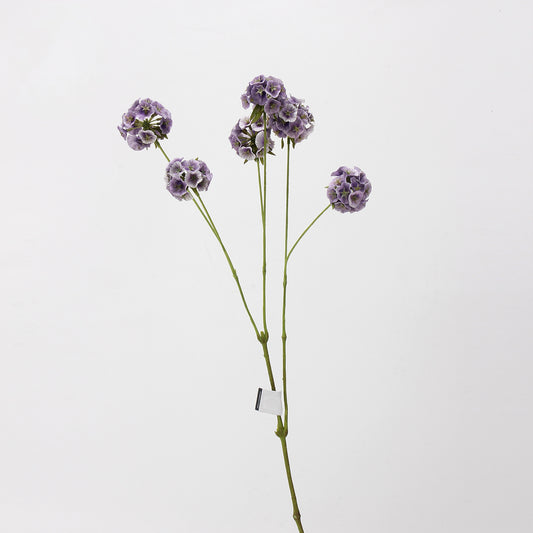 Faux Lavender Purple Ball Dianthus Stem — 6 Heads
