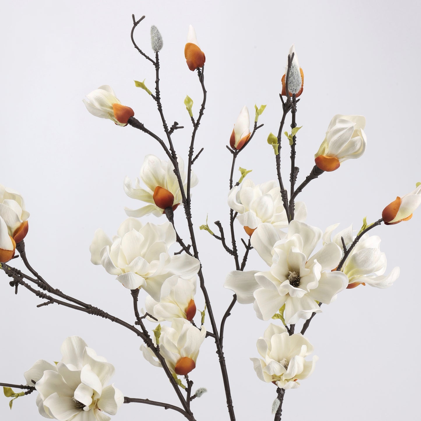 Real Touch Pure White Magnolia Branch Stem — 6 Blooms