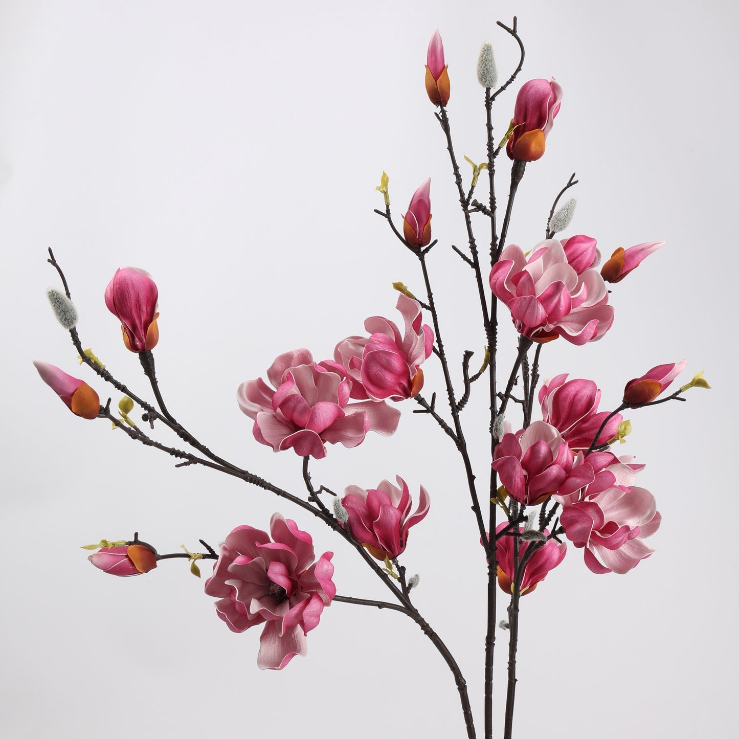 Real Touch Deep Rose Magnolia Branch Stem — 6 Blooms-38.6"