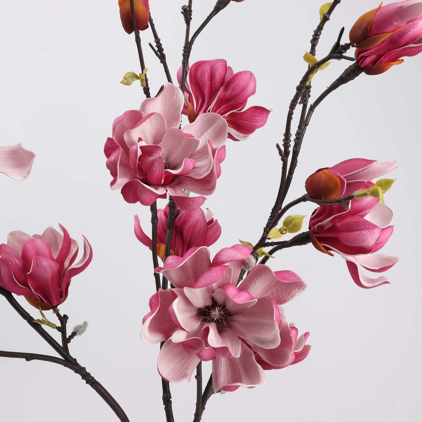 Real Touch Deep Rose Magnolia Branch Stem — 6 Blooms-38.6"