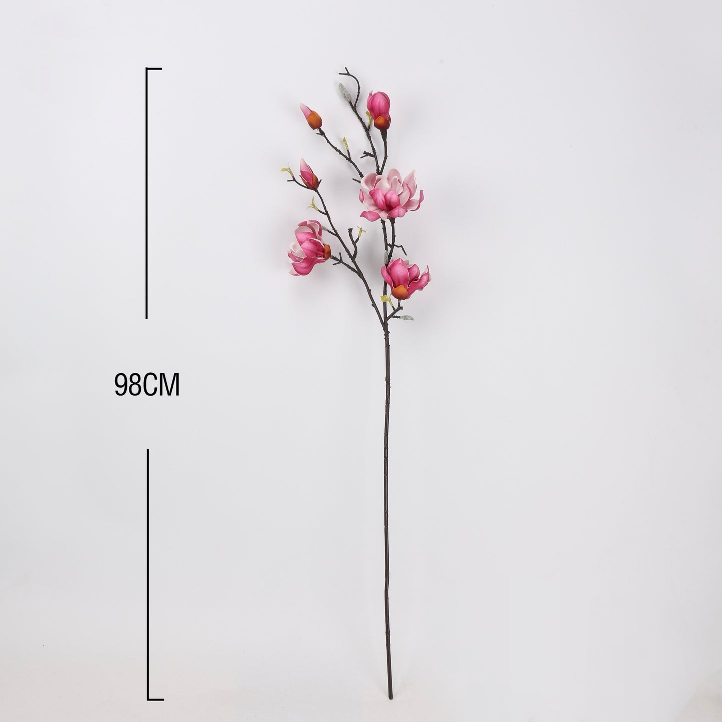 Real Touch Deep Rose Magnolia Branch Stem — 6 Blooms-38.6"