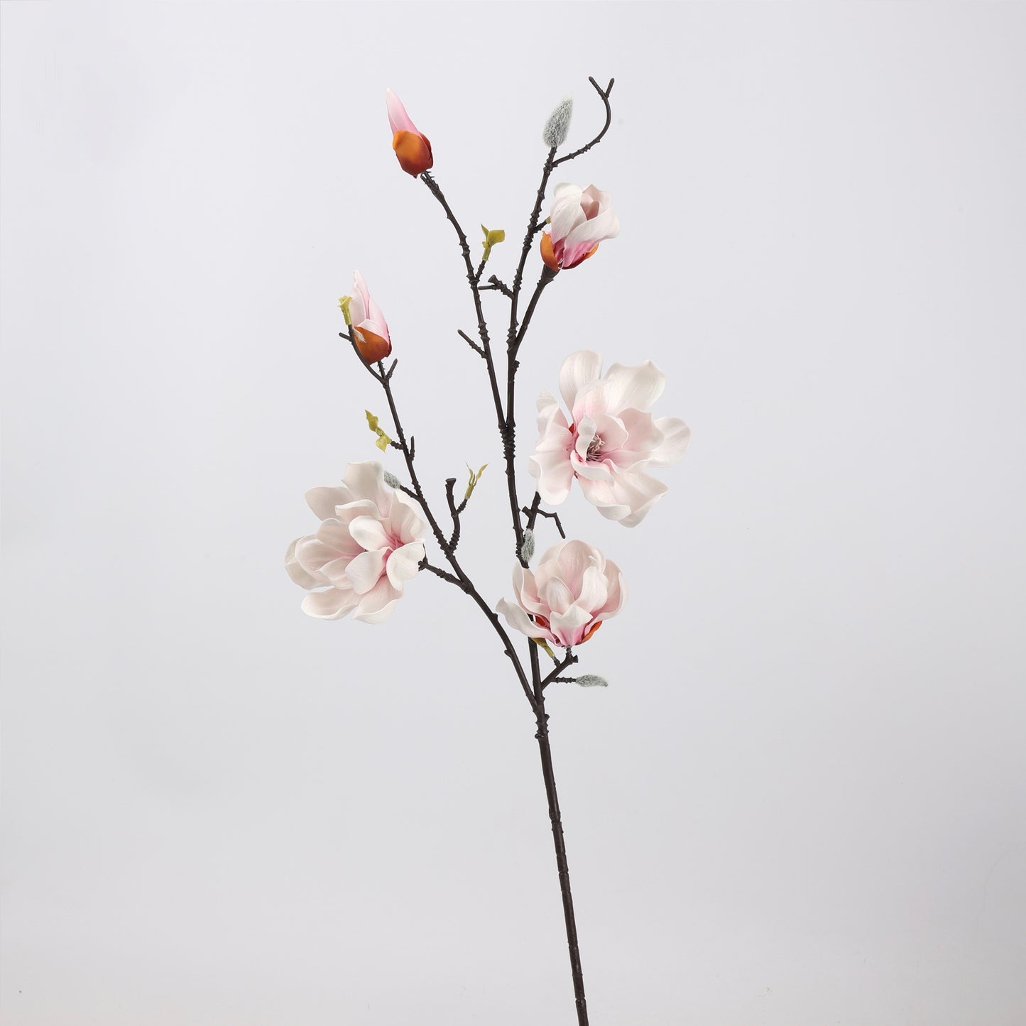Real Touch Blush White Magnolia Branch Stem — 6 Blooms