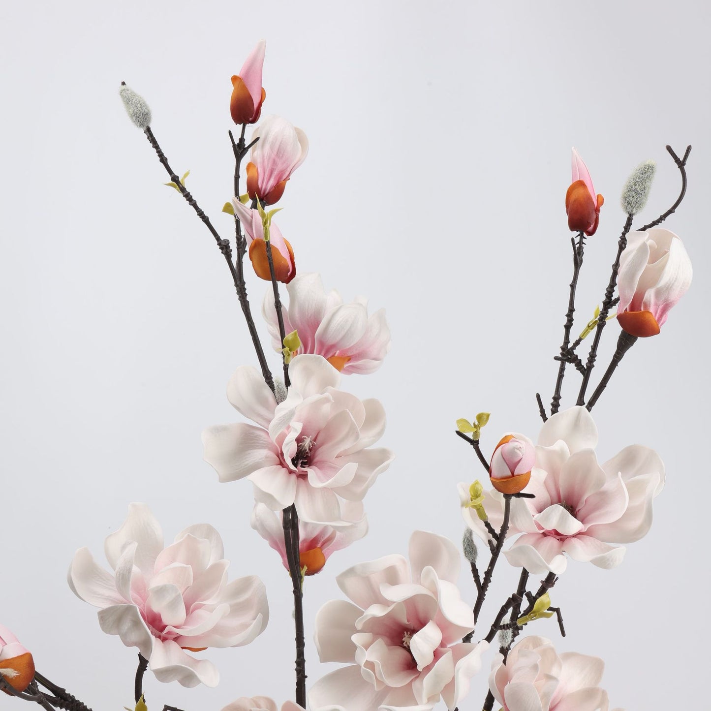 Real Touch Blush White Magnolia Branch Stem — 6 Blooms
