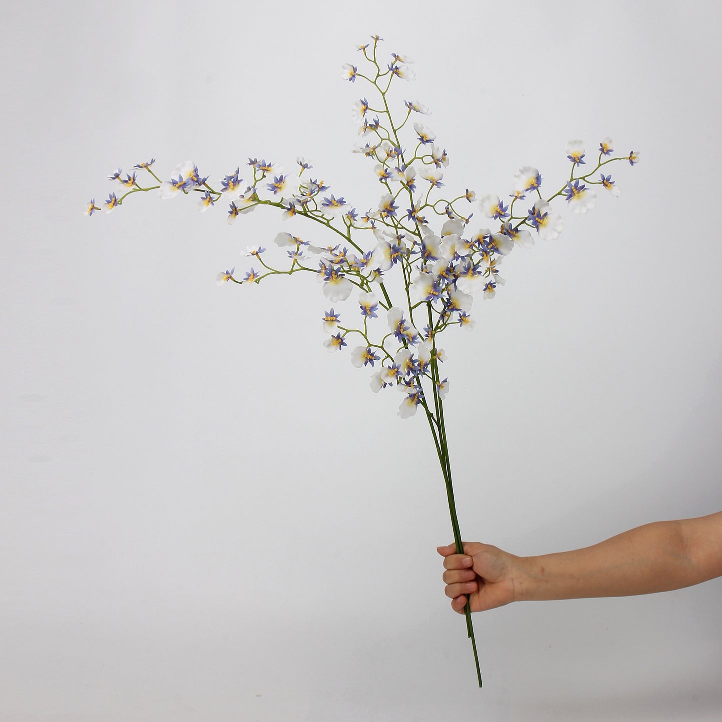 Real Touch White Lavender Dancing Orchid Stem — 2 Branches