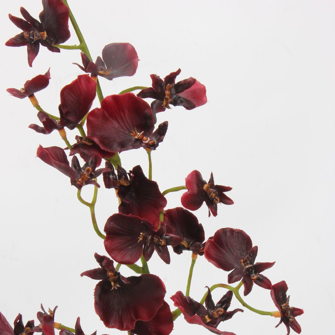 Real Touch Burgundy Dancing Orchid Stem — 2 Branches