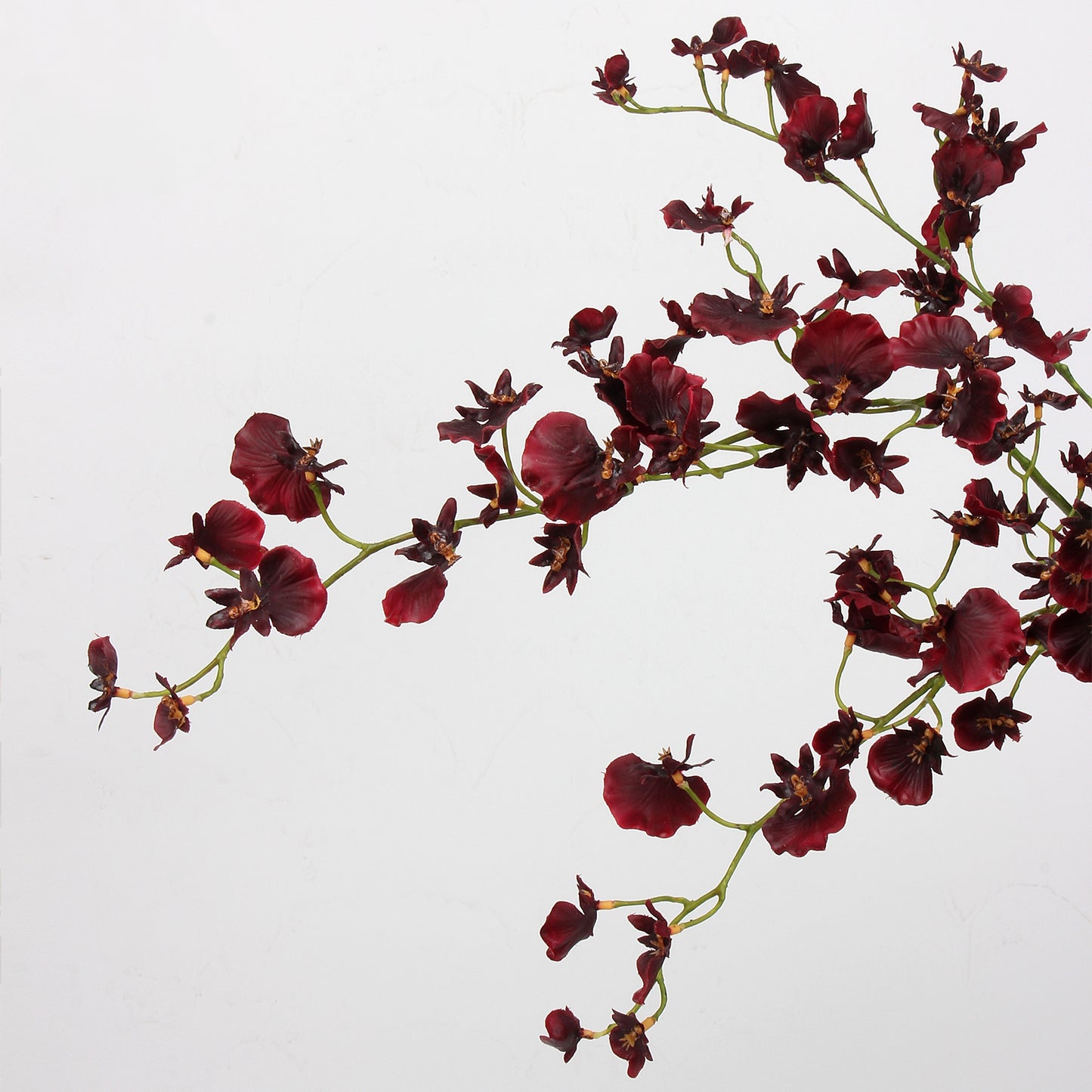 Real Touch Burgundy Dancing Orchid Stem — 2 Branches
