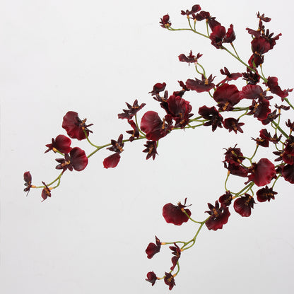 Real Touch Burgundy Dancing Orchid Stem — 2 Branches