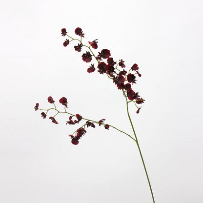 Real Touch Burgundy Dancing Orchid Stem — 2 Branches