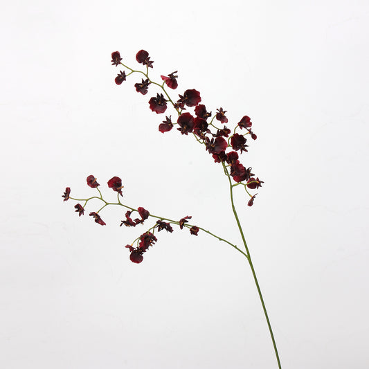 Real Touch Burgundy Dancing Orchid Stem — 2 Branches
