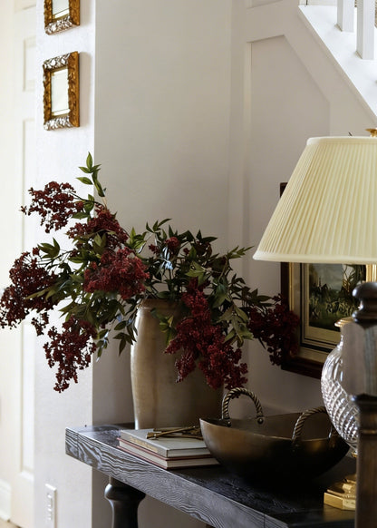 Faux Dark Red Elderberry Branch Stem