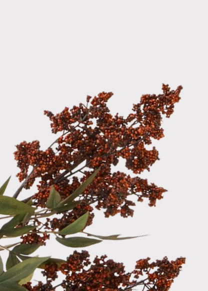 Faux Dark Red Elderberry Branch Stem
