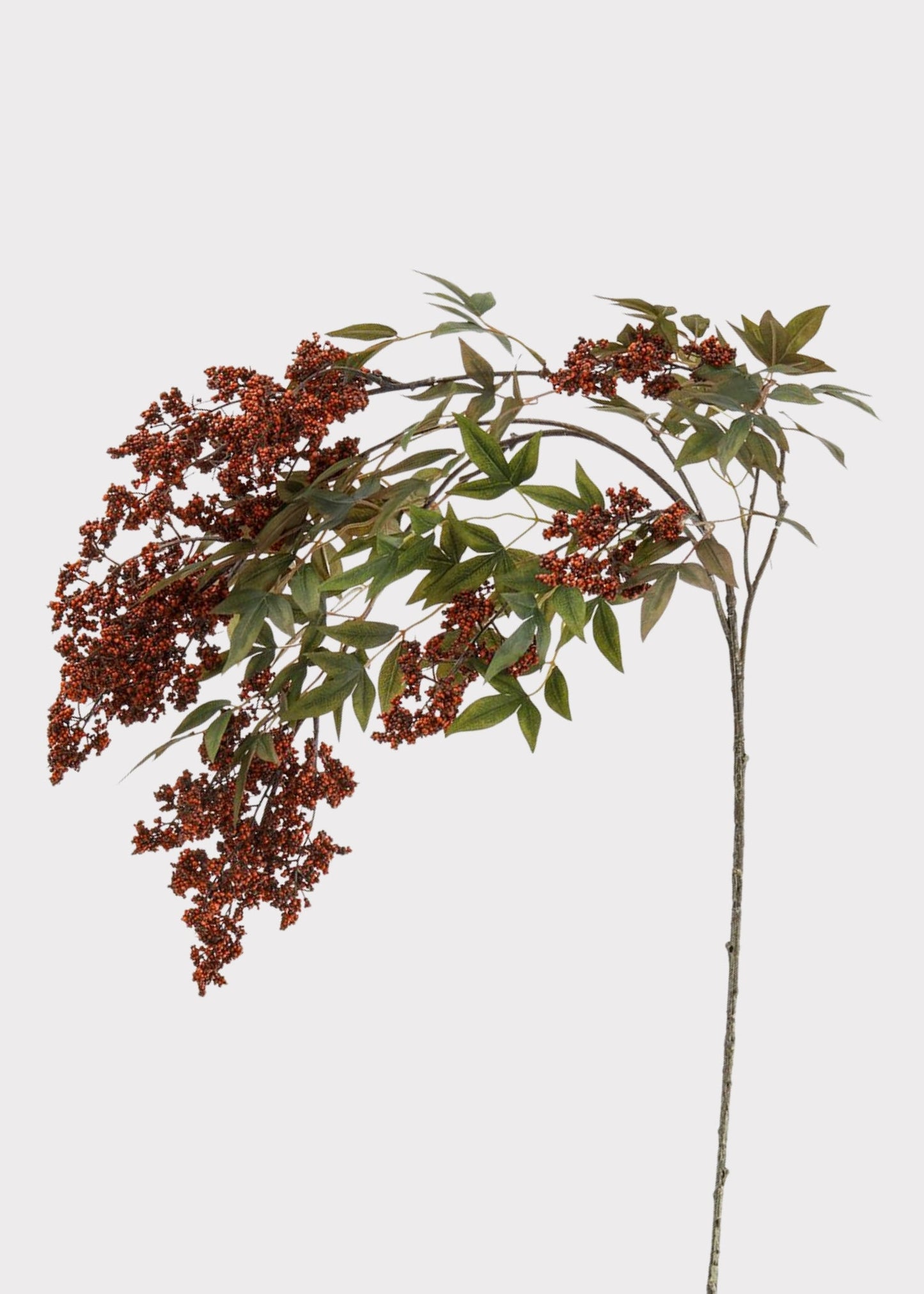Faux Dark Red Elderberry Branch Stem