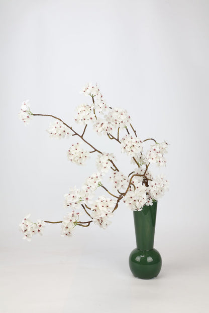 Faux White Cherry Blossom Branch Stem
