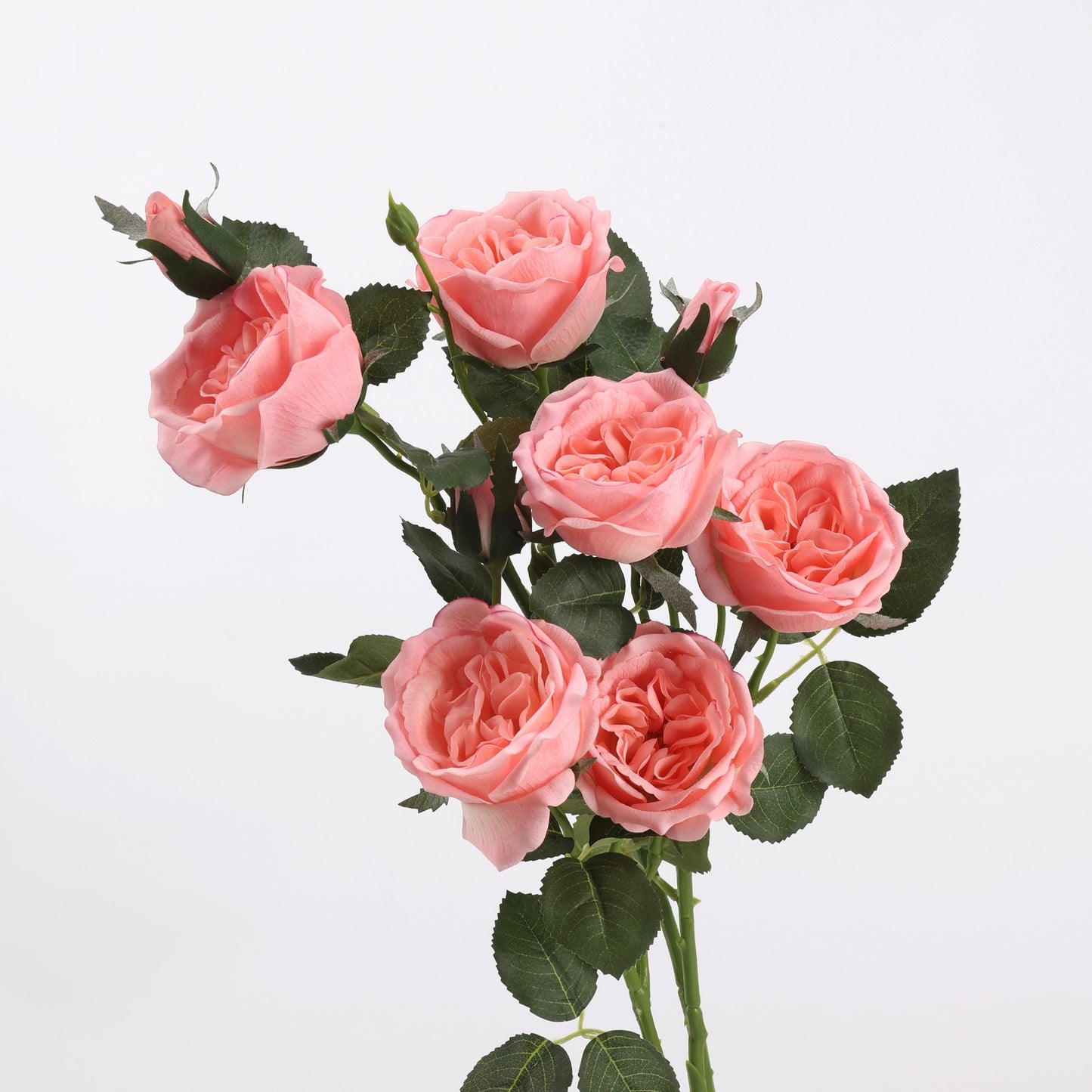 Real Touch Faux Pink Garden Rose Stem - 21"