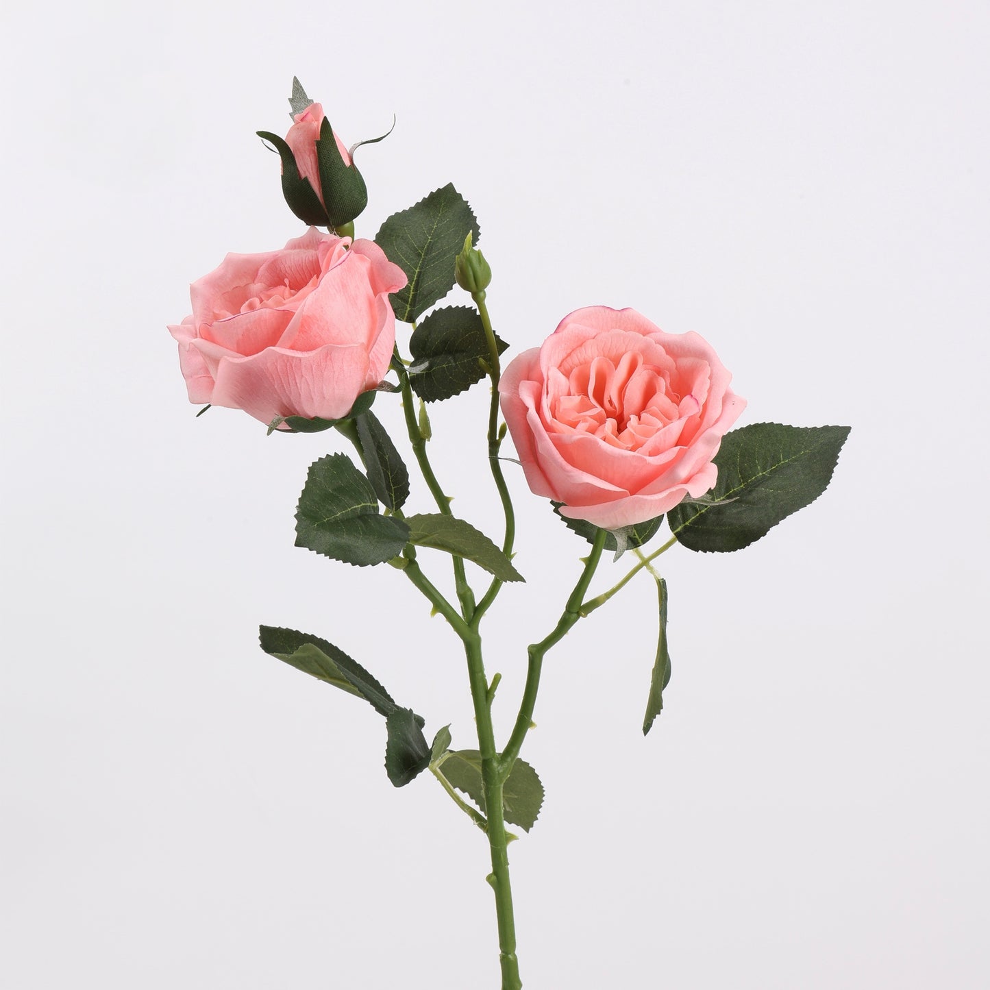 Real Touch Faux Pink Garden Rose Stem - 21"