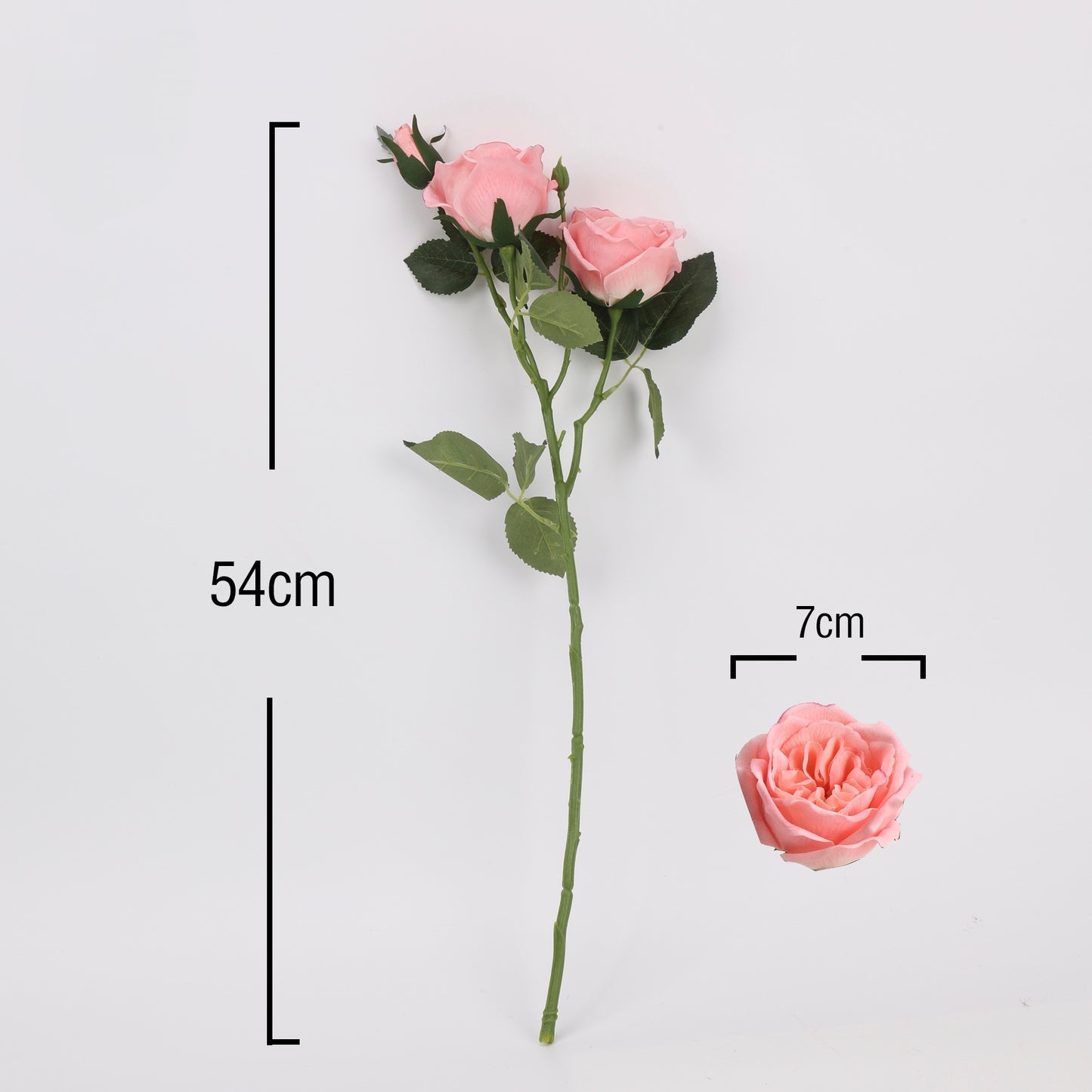 Real Touch White Garden Rose Stem 21"
