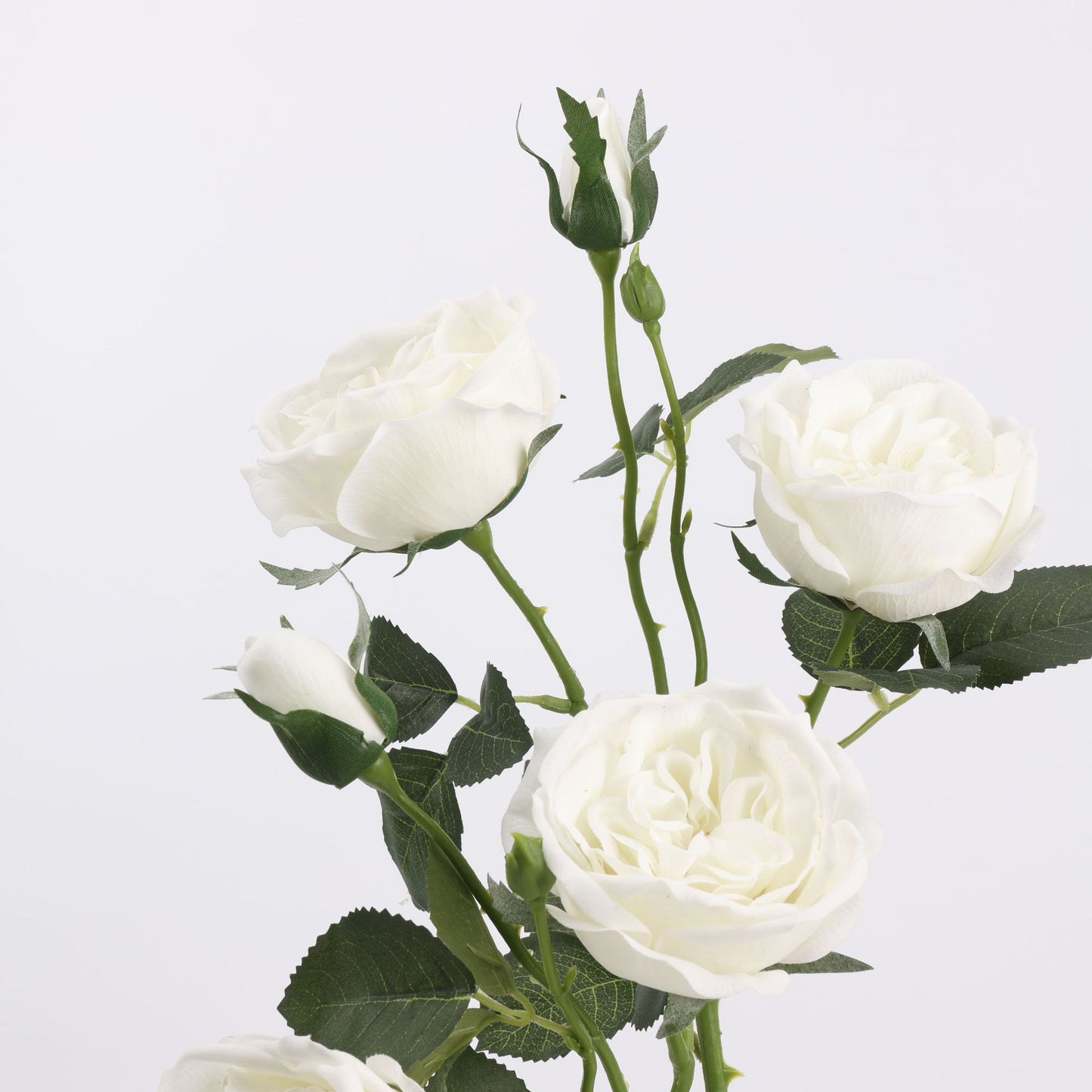 Real Touch White Garden Rose Stem 21"