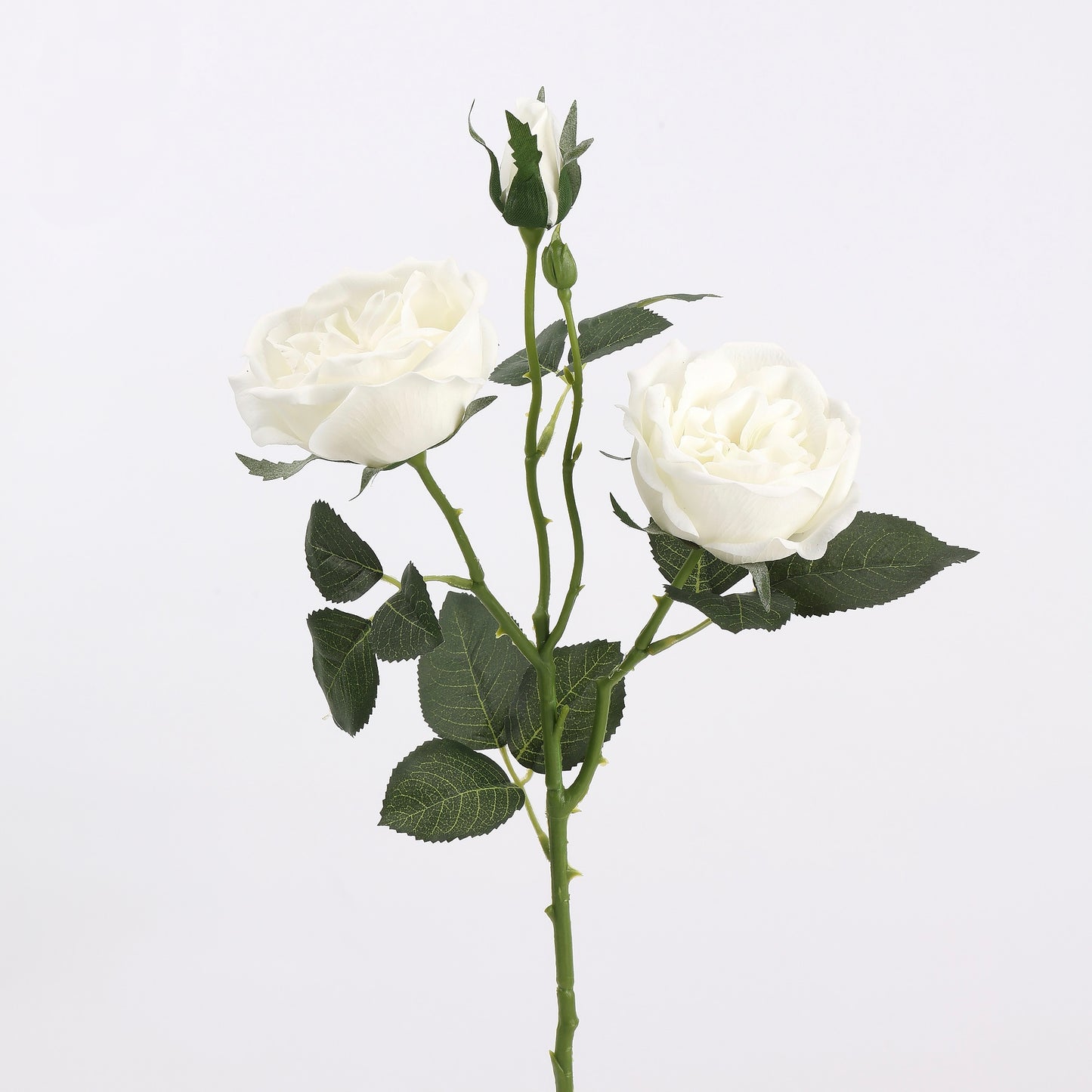 Real Touch White Garden Rose Stem 21"
