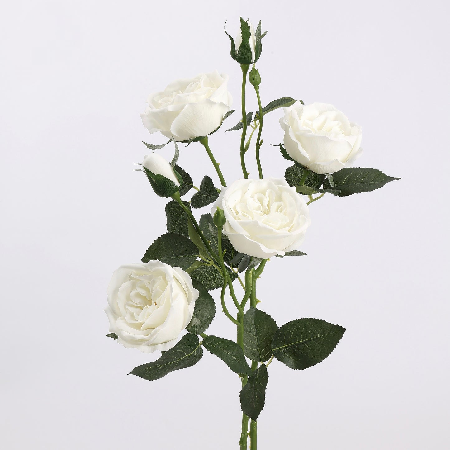 Real Touch White Garden Rose Stem 21"