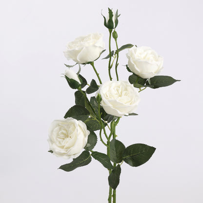 Real Touch White Garden Rose Stem 21"