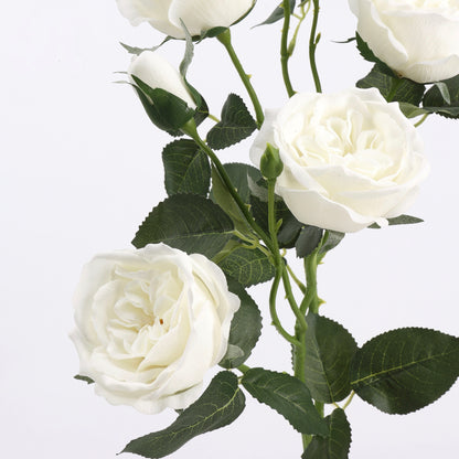 Real Touch White Garden Rose Stem 21"