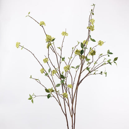 Faux Green Snowball Viburnum Branch Stem 51"