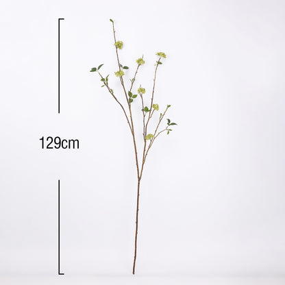 Faux White Snowball Viburnum Branch Stem 51"