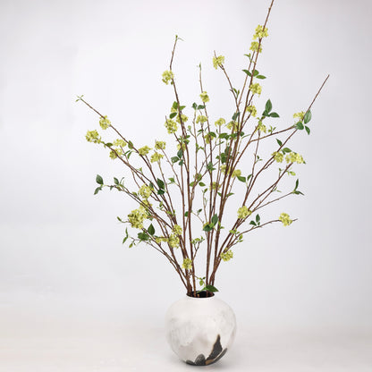 Faux Green Snowball Viburnum Branch Stem 51"