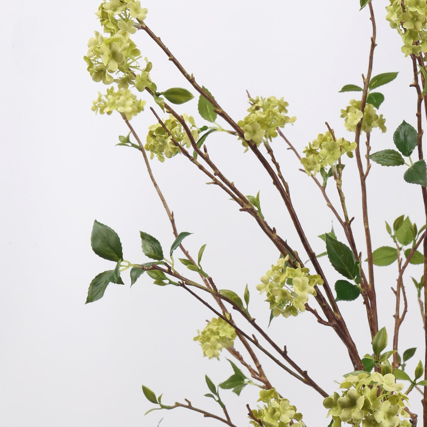 Faux Green Snowball Viburnum Branch Stem 51"