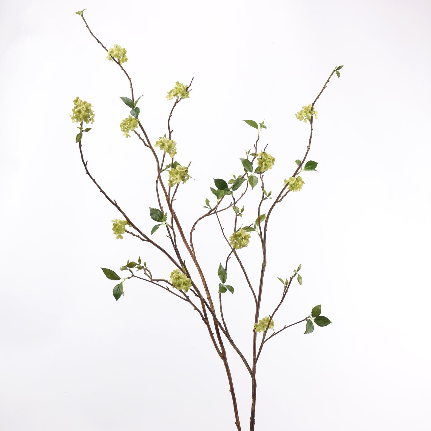 Faux Green Snowball Viburnum Branch Stem 51"