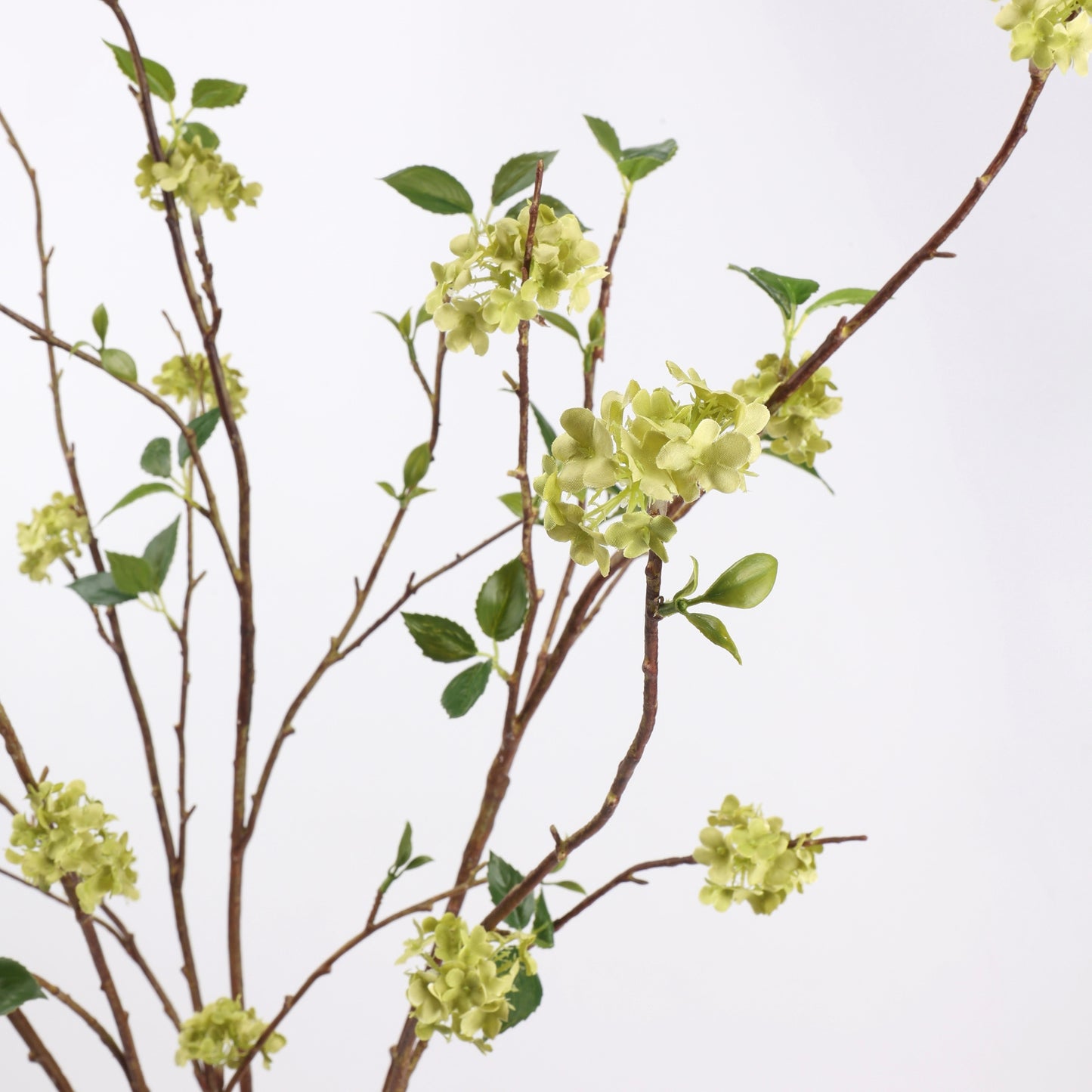 Faux Green Snowball Viburnum Branch Stem 51"