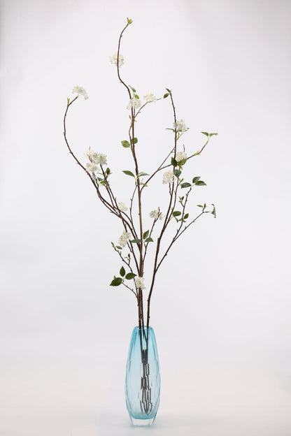 Faux White Snowball Viburnum Branch Stem 51"