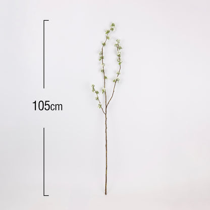 Faux White Pear Blossom Branch Stem 41"