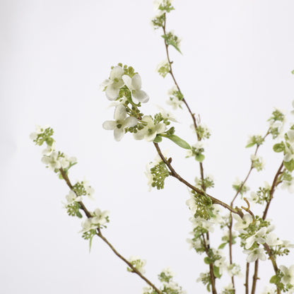 Faux White Pear Blossom Branch Stem 41"