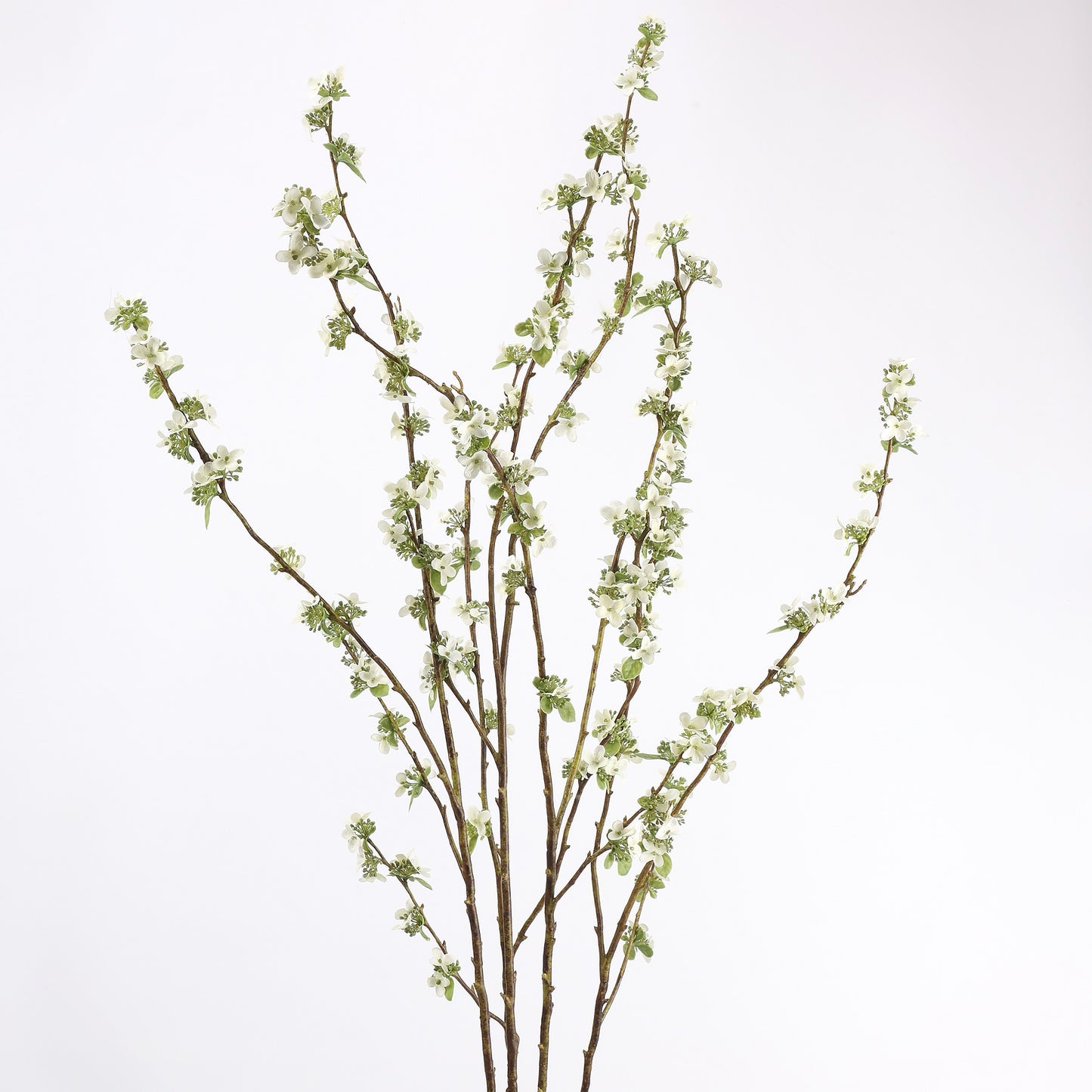 Faux White Pear Blossom Branch Stem 41"
