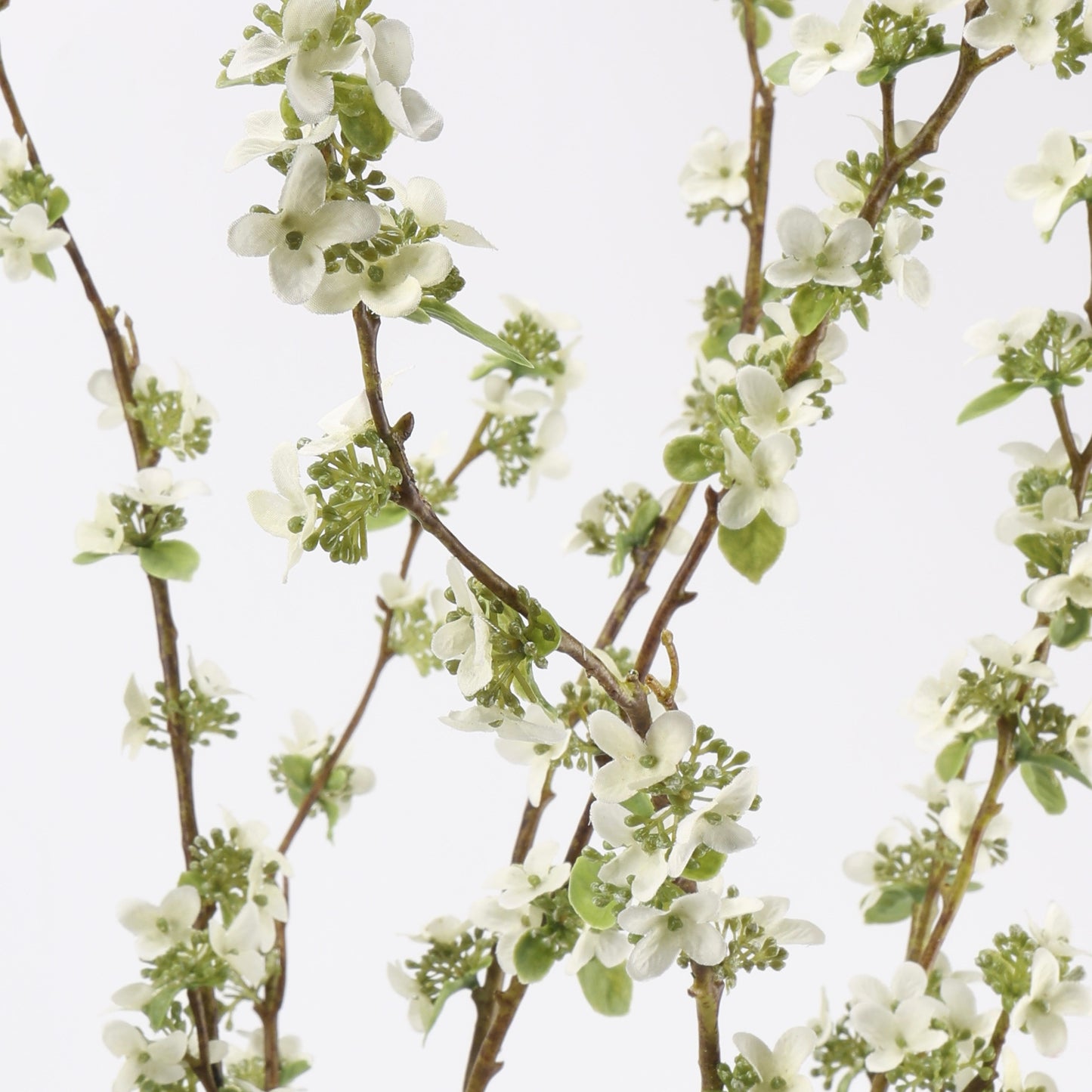 Faux White Pear Blossom Branch Stem 41"