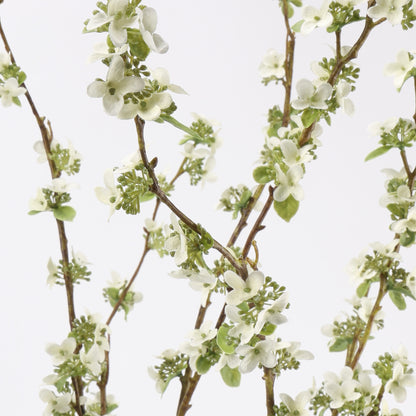 Faux White Pear Blossom Branch Stem 41"