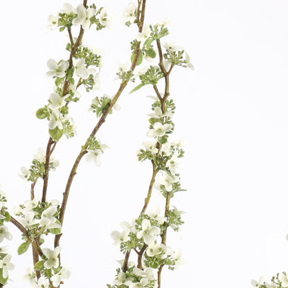 Faux White Pear Blossom Branch Stem 41"