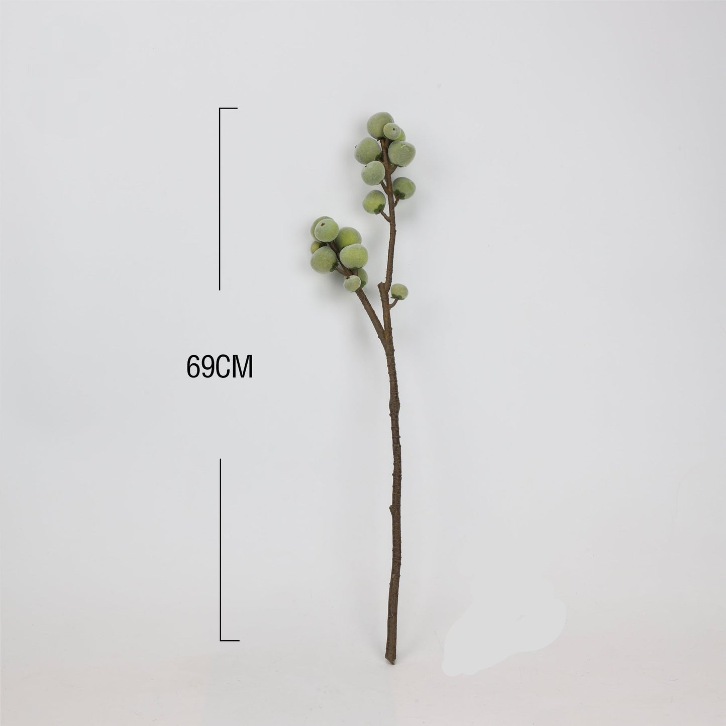 Faux Green Berry Branch Stem 27"