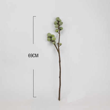 Faux Green Berry Branch Stem 27"
