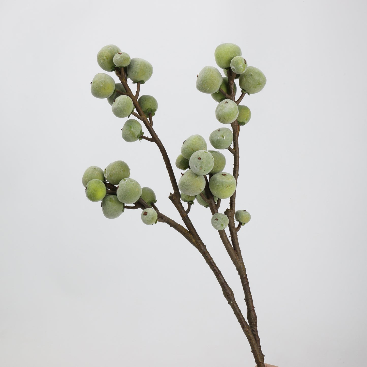 Faux Green Berry Branch Stem 27"