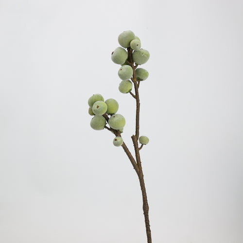 Faux Green Berry Branch Stem 27"