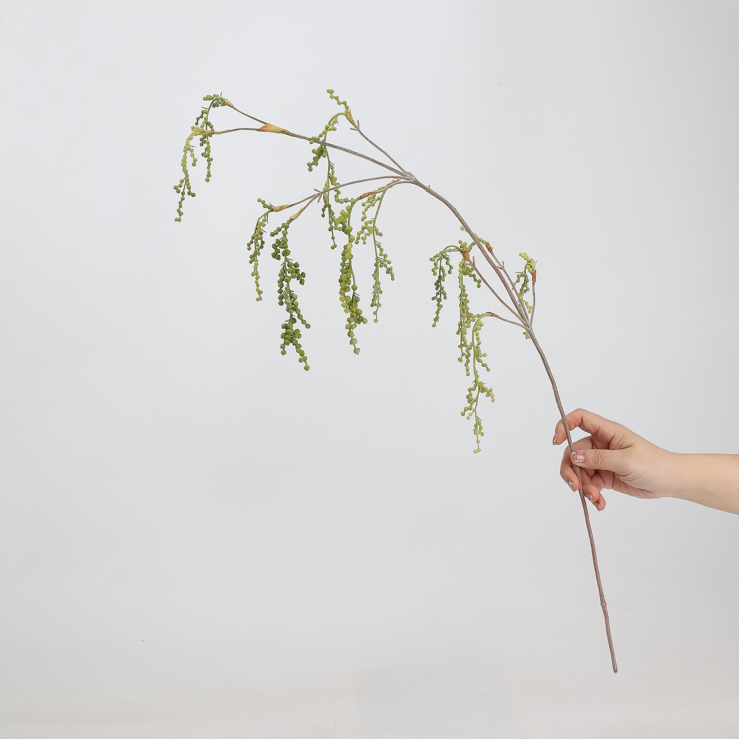 Faux Green Weeping Berry Branch Stem 28"