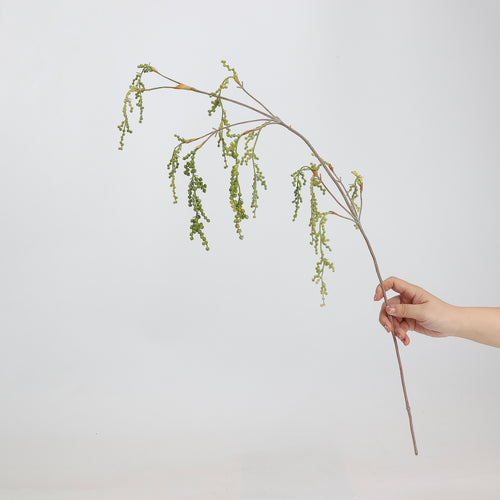 Faux Green Weeping Berry Branch Stem 28"