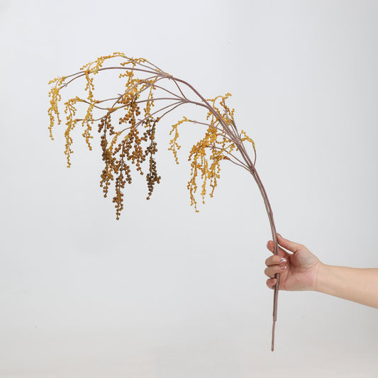Faux Amber Weeping Berry Branch Stem 28"