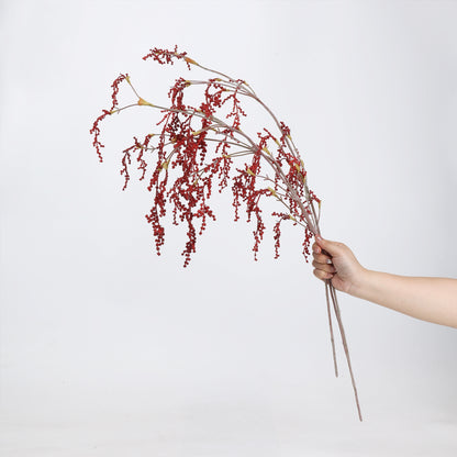 Faux Red Weeping Berry Branch Stem 28"