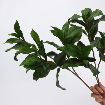 Faux Dark Green Gardenia Leaf Branch Stem 27"
