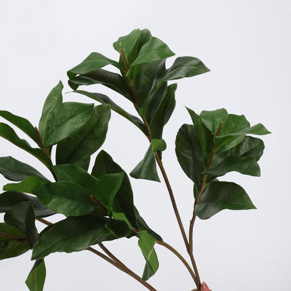 Faux Dark Green Gardenia Leaf Branch Stem 27"