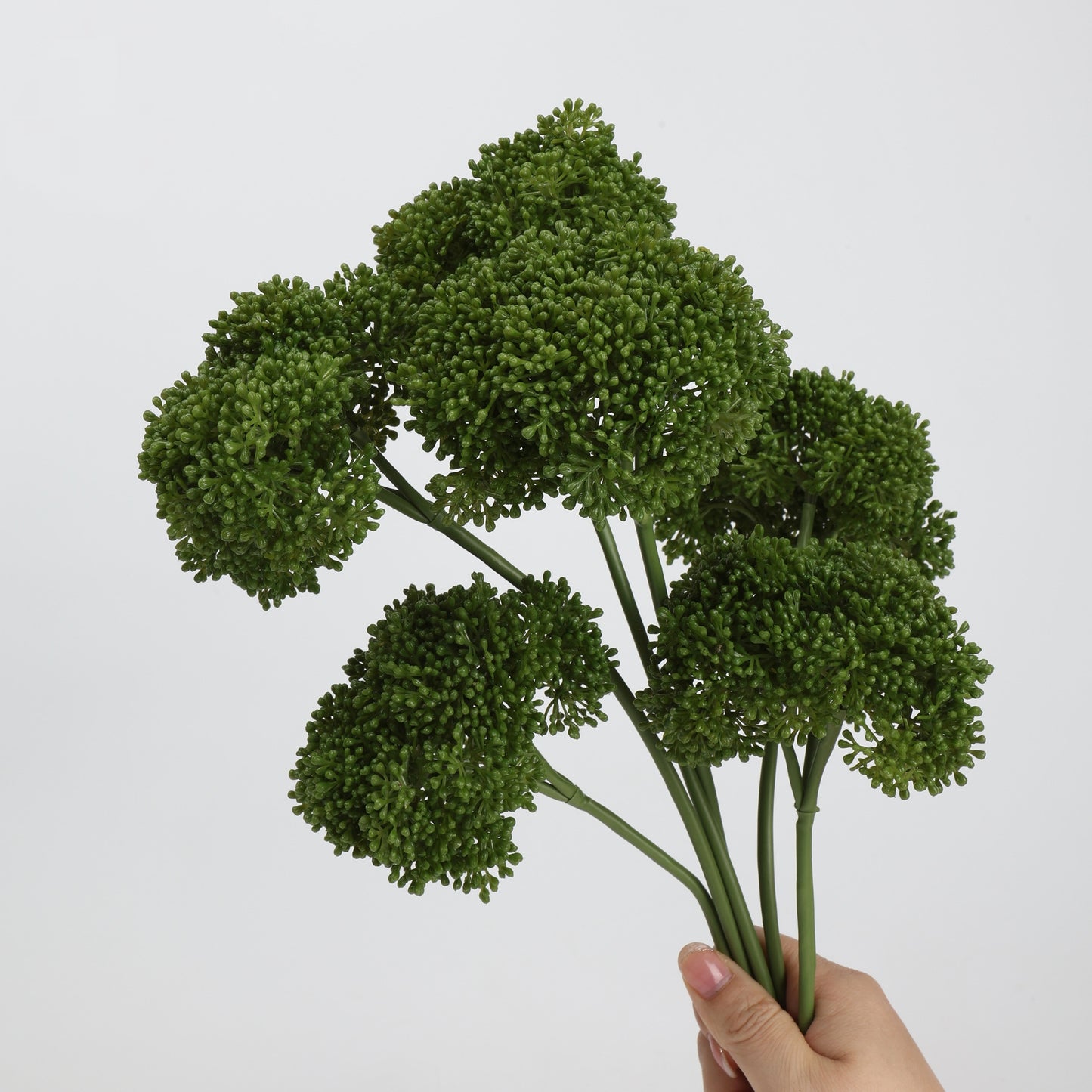 Faux Green Allium Ball Stem 15"