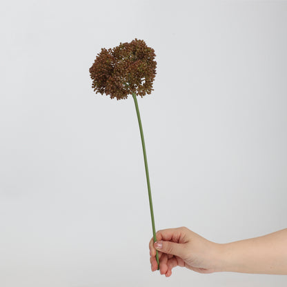 Faux Brown Allium Ball Stem 15"